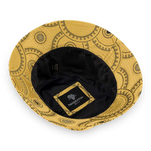 Men's Bucket Hat, Jacquard Woven Satin - African Circle Large, Gold