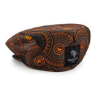 Men’s Ivy Cap, Classic Flat Cap Style, Jacquard Woven Satin - African Circle large, Brown