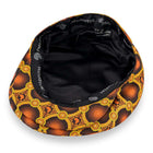 Men’s Ivy Cap, Classic Flat Cap Style, Jacquard Woven Satin - African Circle, Amber