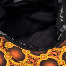 Men’s Ivy Cap, Classic Flat Cap Style, Jacquard Woven Satin - African Circle, Amber