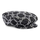 Men’s Ivy Cap, Classic Flat Cap Style, Jacquard Woven Satin - African Circle, Black