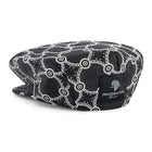 Men’s Ivy Cap, Classic Flat Cap Style, Jacquard Woven Satin - African Circle, Black