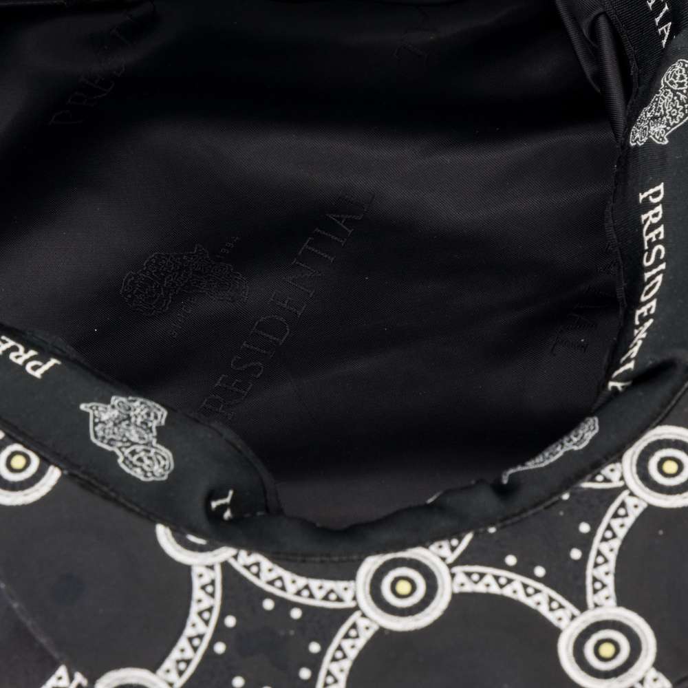 Men’s Ivy Cap, Classic Flat Cap Style, Jacquard Woven Satin - African Circle, Black