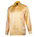 Paisley Fish - Gold Long Sleeve Jacquard Woven Men's Shirt