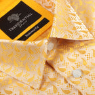 Paisley Fish - Gold Long Sleeve Jacquard Woven Men's Shirt