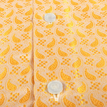 Paisley Fish - Gold Long Sleeve Jacquard Woven Men's Shirt