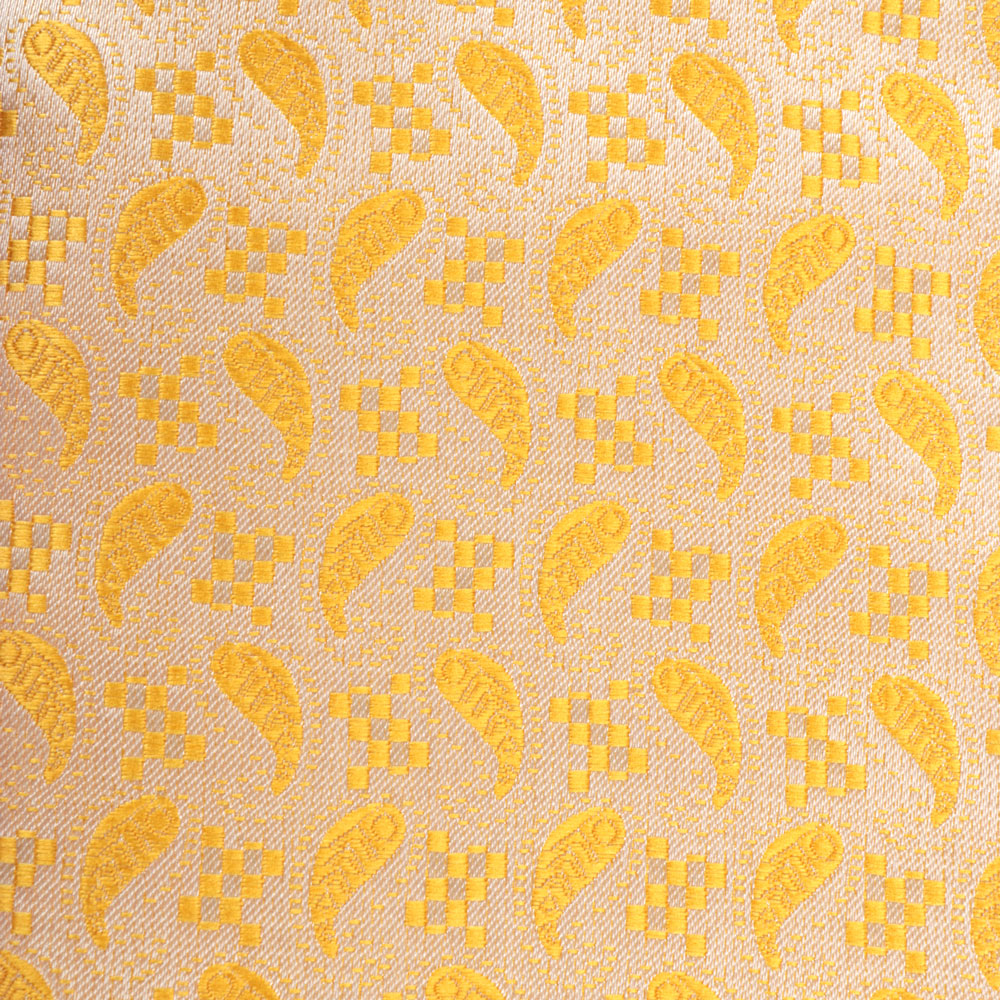 Paisley Fish - Gold Long Sleeve Jacquard Woven Men's Shirt