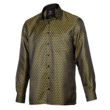 Paisley Fish - Black Long Sleeve Jacquard Woven Men's Shirt