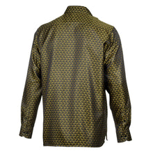 Paisley Fish - Black Long Sleeve Jacquard Woven Men's Shirt
