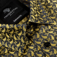 Paisley Fish - Black Long Sleeve Jacquard Woven Men's Shirt