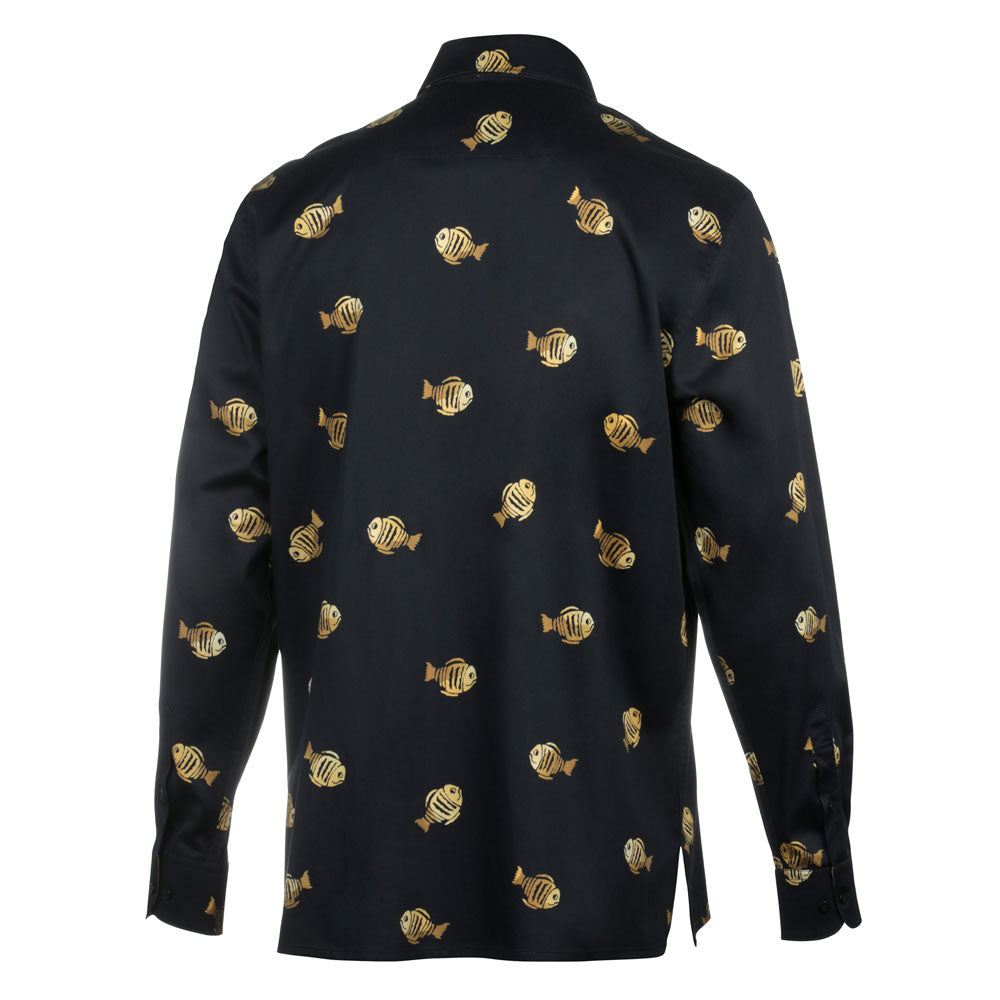 Small Fish - Men's Long Sleeve Cotton Printed Shirt