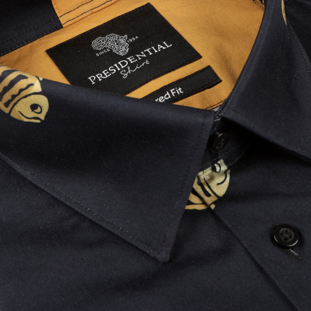 Small Fish - Men's Long Sleeve Cotton Printed Shirt