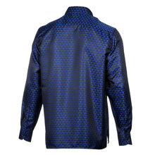 Paisley Fish - Royal Blue Long Sleeve Jacquard Woven Men's Shirt