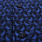 Paisley Fish - Royal Blue Long Sleeve Jacquard Woven Men's Shirt