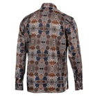 Organic Patchwork - Brown Men's Long Sleeve Cotton Printed Shirt