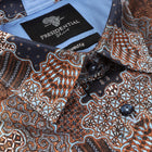 Organic Patchwork - Brown Men's Long Sleeve Cotton Printed Shirt