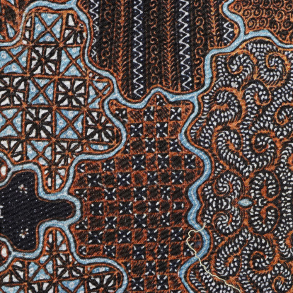 Organic Patchwork - Brown Men's Long Sleeve Cotton Printed Shirt