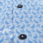 Paisley Fish - Blue Long Sleeve Jacquard Woven Men's Shirt