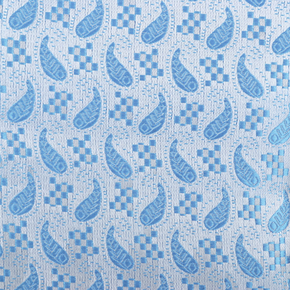 Paisley Fish - Blue Long Sleeve Jacquard Woven Men's Shirt