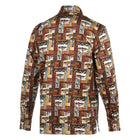 African Tree - Brown Men's Long Sleeve Cotton Printed Shirt