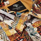 African Tree - Brown Men's Long Sleeve Cotton Printed Shirt