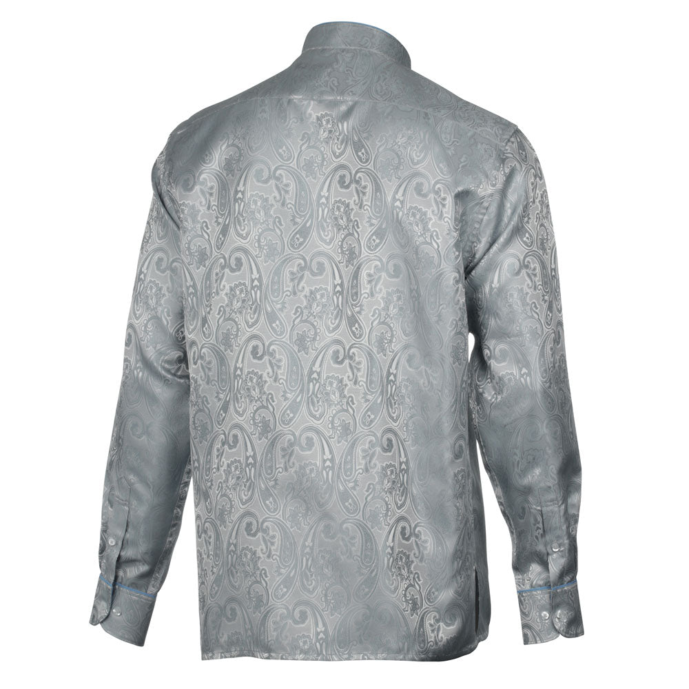King Classic - Silver Long Sleeve Jacquard Woven Men's Shirt