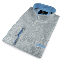 King Classic - Silver Long Sleeve Jacquard Woven Men's Shirt