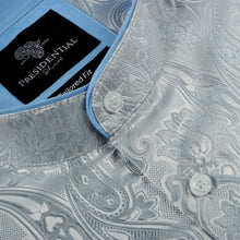 King Classic - Silver Long Sleeve Jacquard Woven Men's Shirt