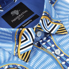 African Spine - Blue Men's Long Sleeve Cotton Printed Shirt