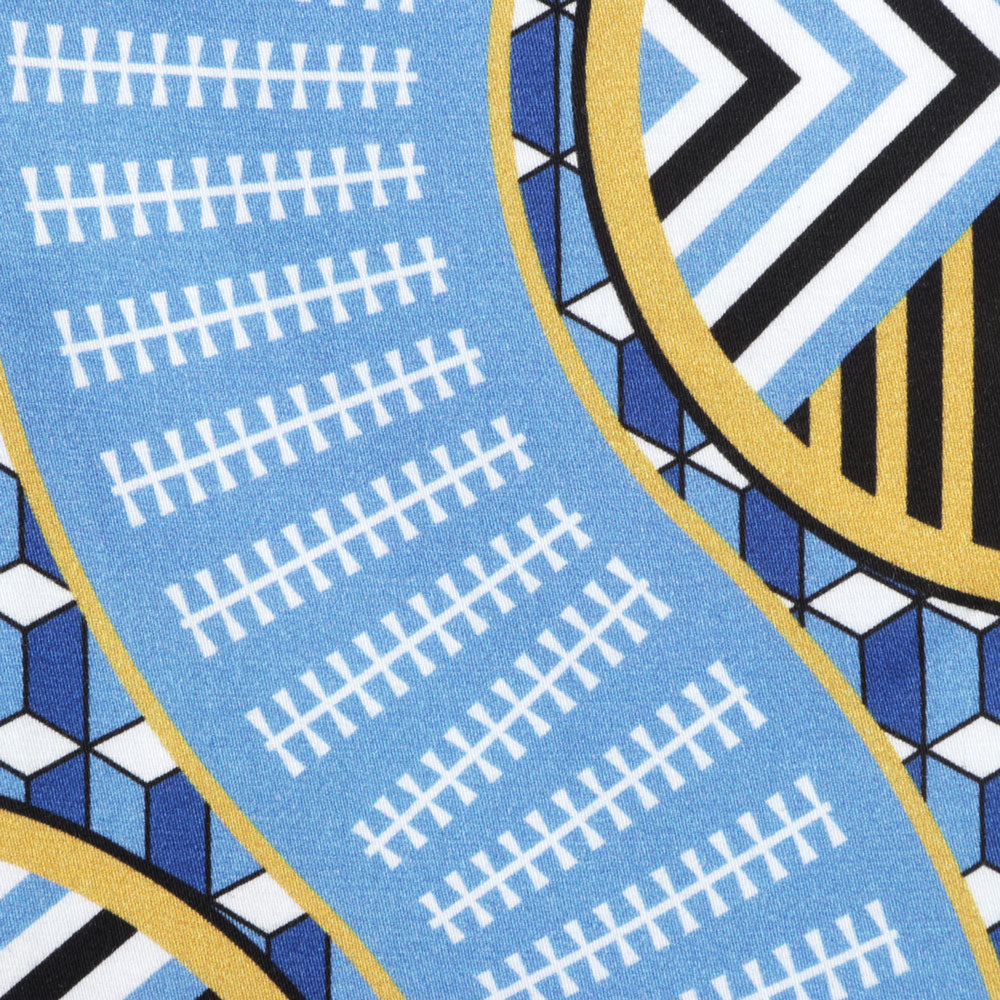 African Spine - Blue Men's Long Sleeve Cotton Printed Shirt