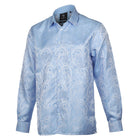 King Classic - Light Blue Long Sleeve Jacquard Woven Men's Shirt