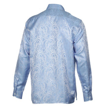 King Classic - Light Blue Long Sleeve Jacquard Woven Men's Shirt