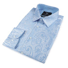 King Classic - Light Blue Long Sleeve Jacquard Woven Men's Shirt