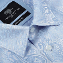 King Classic - Light Blue Long Sleeve Jacquard Woven Men's Shirt