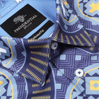 African Spine - Navy Men's Long Sleeve Cotton Printed Shirt