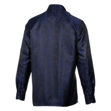 King Classic - Navy Long Sleeve Jacquard Woven Men's Shirt