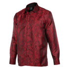 King Classic - Red Long Sleeve Jacquard Woven Men's Shirt