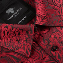 King Classic - Red Long Sleeve Jacquard Woven Men's Shirt