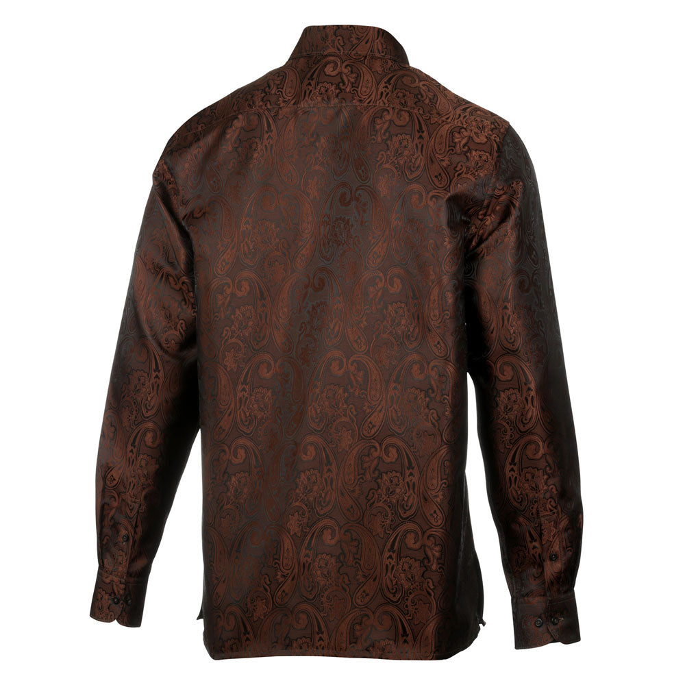 King Classic - Brown Long Sleeve Jacquard Woven Men's Shirt
