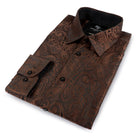 King Classic - Brown Long Sleeve Jacquard Woven Men's Shirt