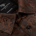 King Classic - Brown Long Sleeve Jacquard Woven Men's Shirt