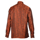 King Classic - Burnt Orange Long Sleeve Jacquard Woven Men's Shirt
