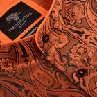 King Classic - Burnt Orange Long Sleeve Jacquard Woven Men's Shirt