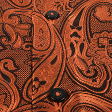King Classic - Burnt Orange Long Sleeve Jacquard Woven Men's Shirt