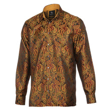 Persian Pickles - Gold Long Sleeve Jacquard Woven Men's Shirt