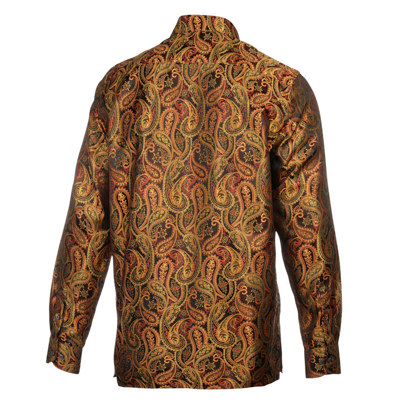 Persian Pickles - Gold Long Sleeve Jacquard Woven Men's Shirt