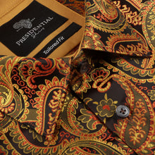 Persian Pickles - Gold Long Sleeve Jacquard Woven Men's Shirt