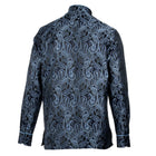African Paisely - Navy Long Sleeve Jacquard Woven Men's Shirt