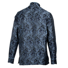 African Paisely - Navy Long Sleeve Jacquard Woven Men's Shirt