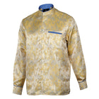African Paisely - Gold Long Sleeve Jacquard Woven Men's Shirt